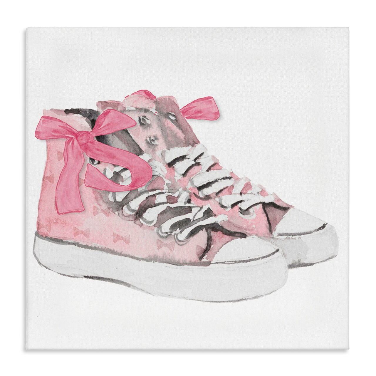 Stupell Industries Simple Pink Bow Sneakers Canvas Wall Art Design by Lanie Loreth